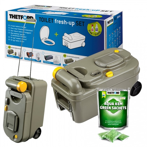 Thetford C200 Fresh Up Kit Cassette, Toilet Seat, Chemicals